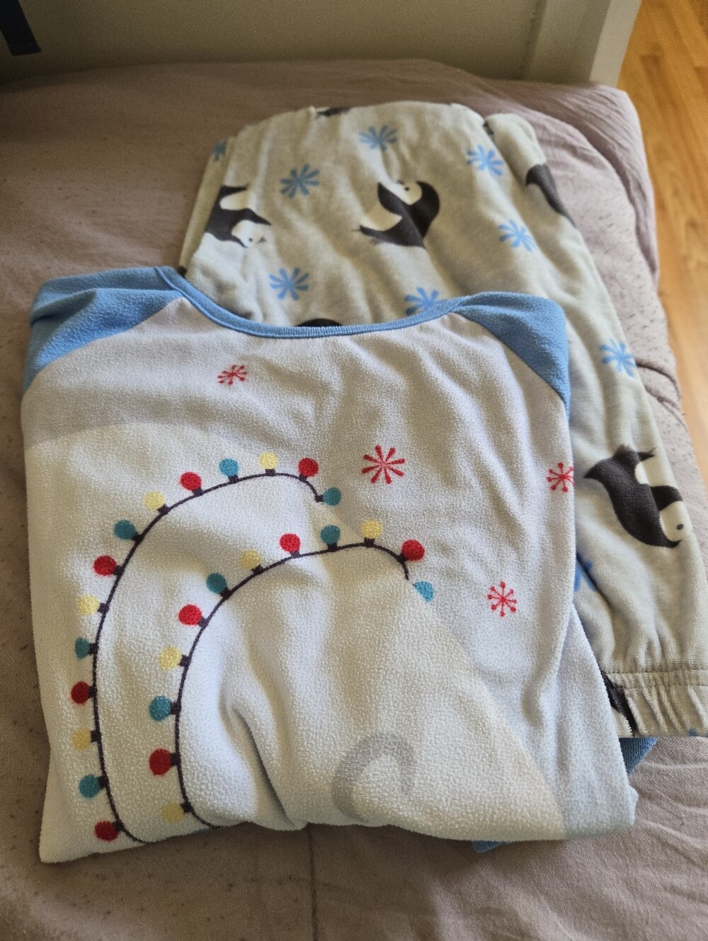 Children's Light Blue Holiday Pajama Set